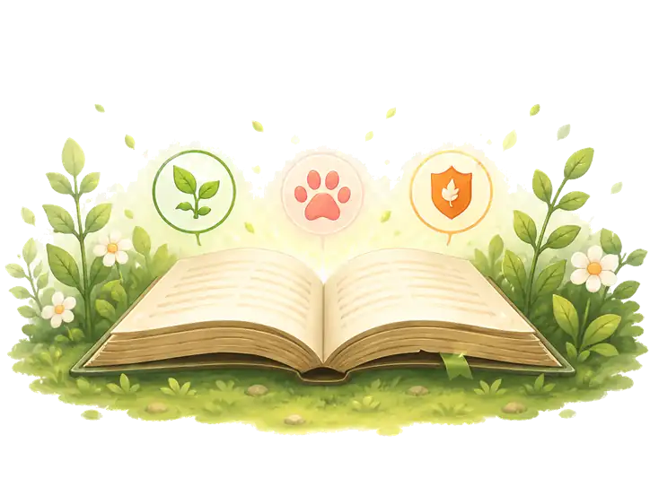 Open garden wiki book with icons and flowers